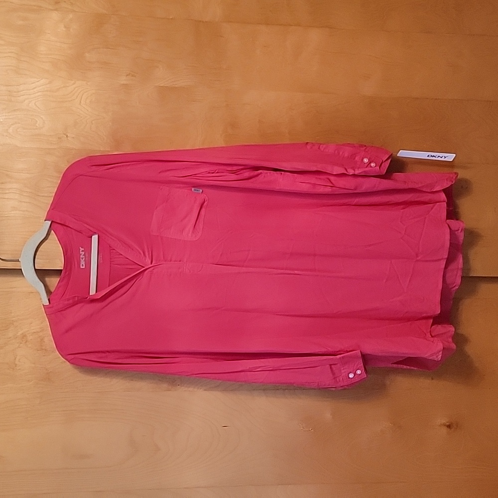 DKNY Salmon Orange Longsleeve Dress